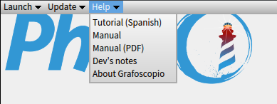  The help menu. 