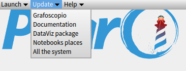  The update menu. 