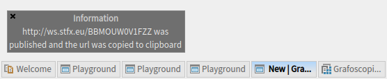  Publishing notification in the bottom left corner of the Pharo window. 