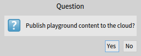  Publishing confirmation question. 