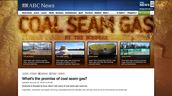 Coal Seam Gas en números (ABC News Online)