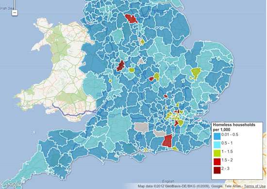 Mapa interactivo de personas sin hogar (The Guardian)