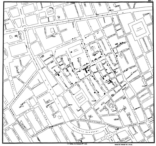 Mapa del cólera de Londres (John Snow)